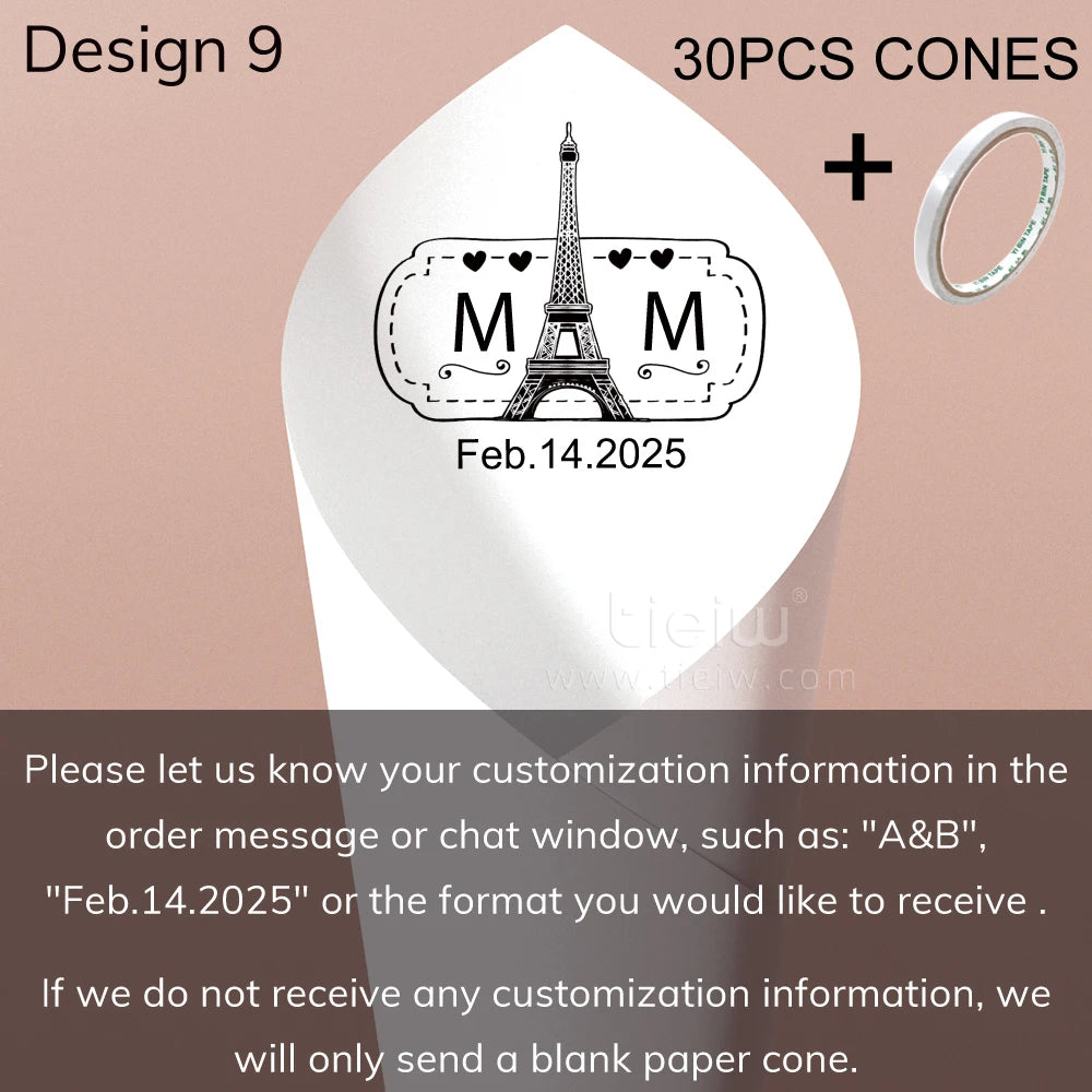 Personalized Wedding Confetti Cones with Names and Date Petal Candy Natural Confetti Customizable for Celebrations Decoration