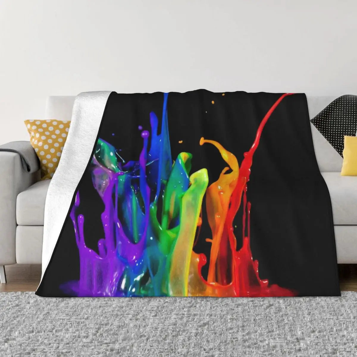 Rainbow Gay Pride Lgbt Blankets Fleece Print Multifunction Soft Throw Blanket for Home Bedroom Plush Thin Quilt