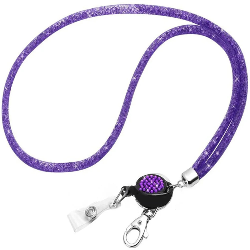 Badges Holder Retractable Lanyard  Id Lanyard Name Tag Card Badge Holder Reels Chain Clips Hanging Rope Keychain Necklace Strap