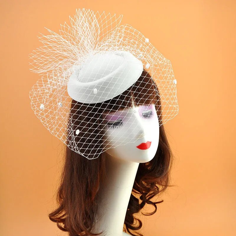 Wedding Bridal Hats  Fascinators Headpiece Party Hat Black Bridcage Veil Hair Accessories