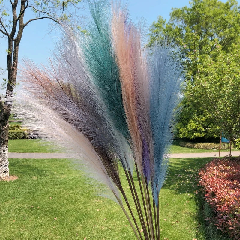 1PC Artificial Pampas Grass Fake Reeds Decor Vase Fillers Everlasting Flower Decor Centerpieces Wedding Arch Flower Faux Plants