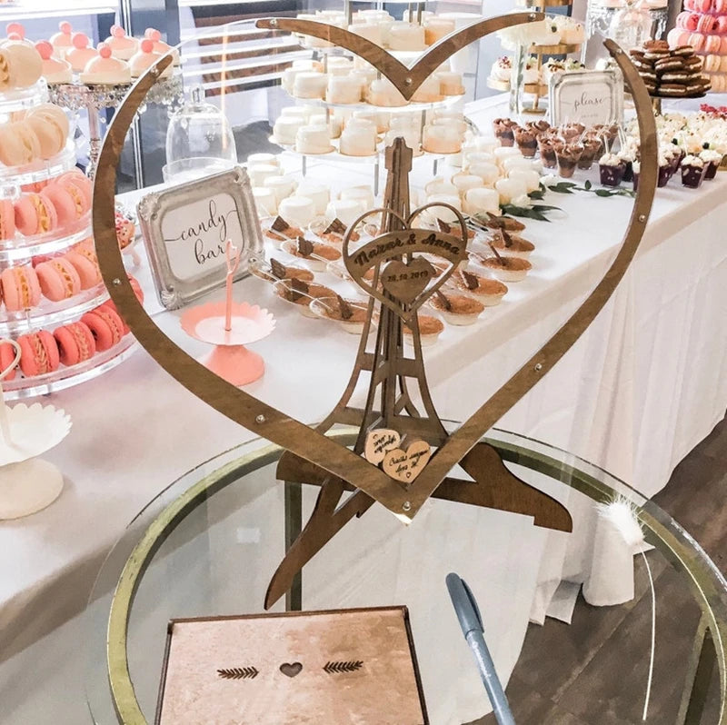 60/80pcs Wooden Love Signature Guest Book Wedding Birthday Party Props Desktop Decoration Big Tree Photo Frame Diy Ornaments