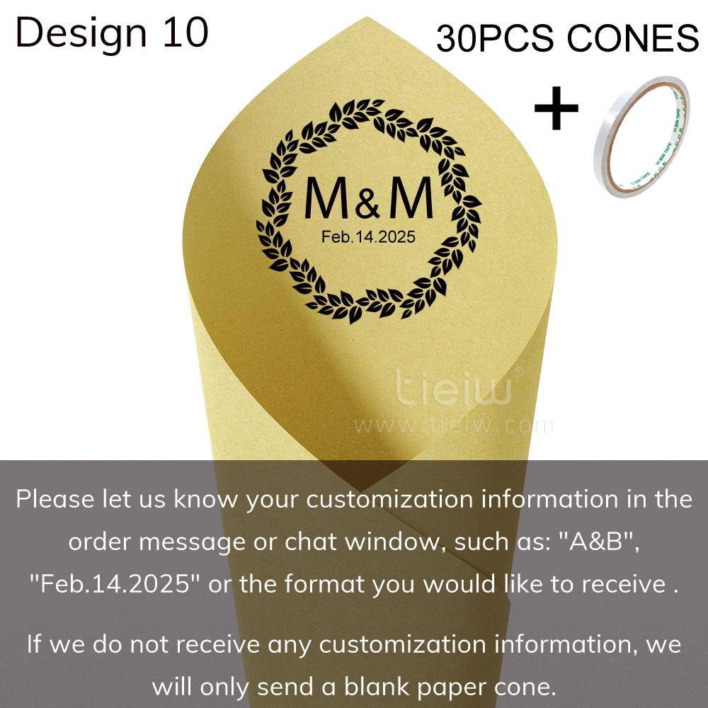 Personalized Wedding Confetti Cones with Names and Date Petal Candy Natural Confetti Customizable for Celebrations Decoration