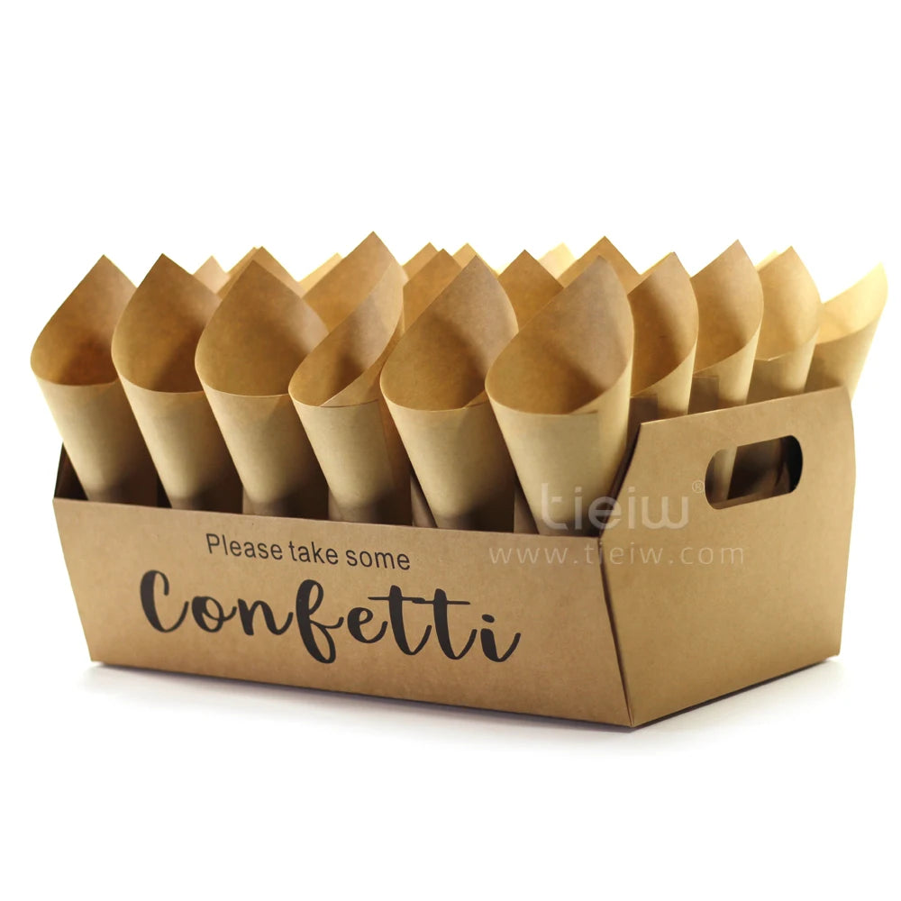 Personalized Wedding Confetti Cones with Names and Date Petal Candy Natural Confetti Customizable for Celebrations Decoration