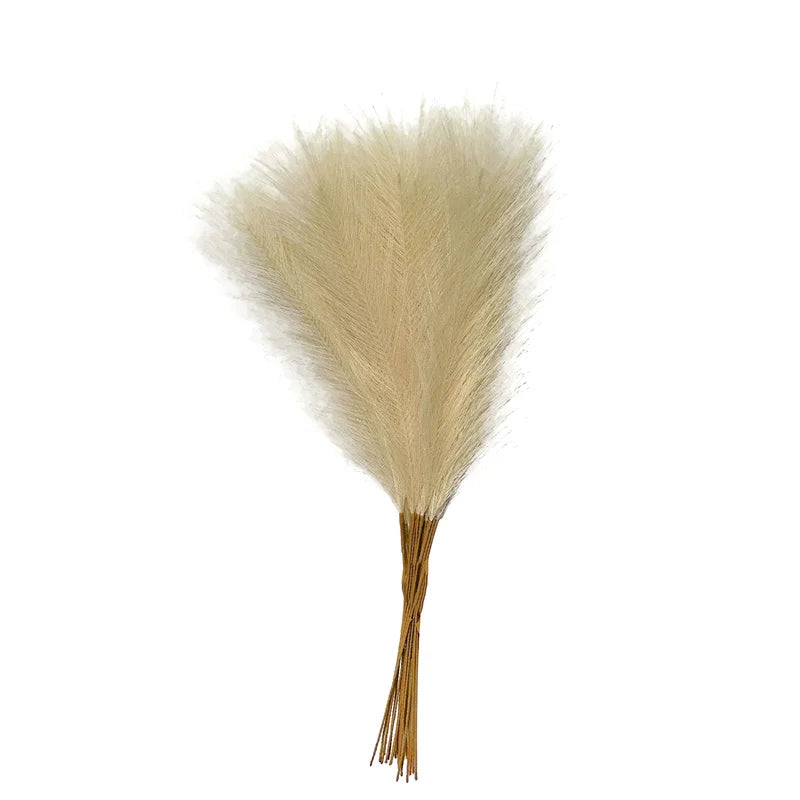 55CM 10PCS Fluffy Pampas Grass Boho Decor Flower Fake Plant Reed Simulated Wedding Party Home Decoration Artificial Flowers