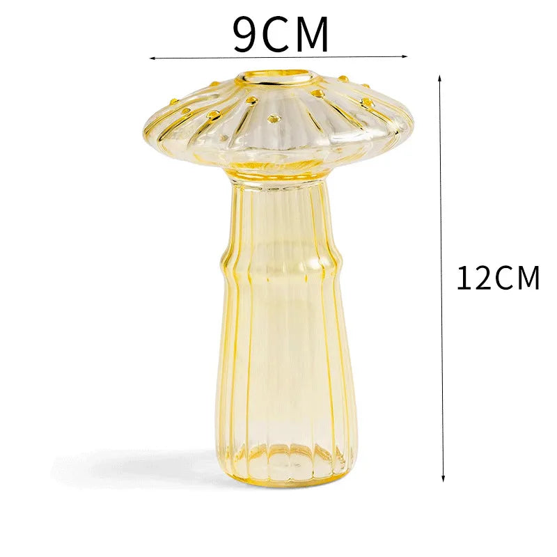 Mini Mushroom Glass Vase Hydroponic Aromatherapy Bottle Hydroponic Flower Plant Decoration Home Nordic Vase Table Creative Vase