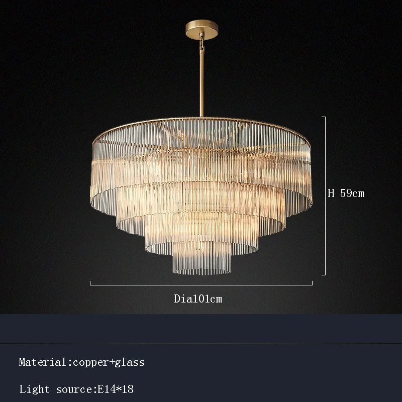 Nordic Luxury Glass Bar Big Ceiling Chandeliers Home Decoration Large Hanging Lamps for Living Room Hotel Lustre Gold