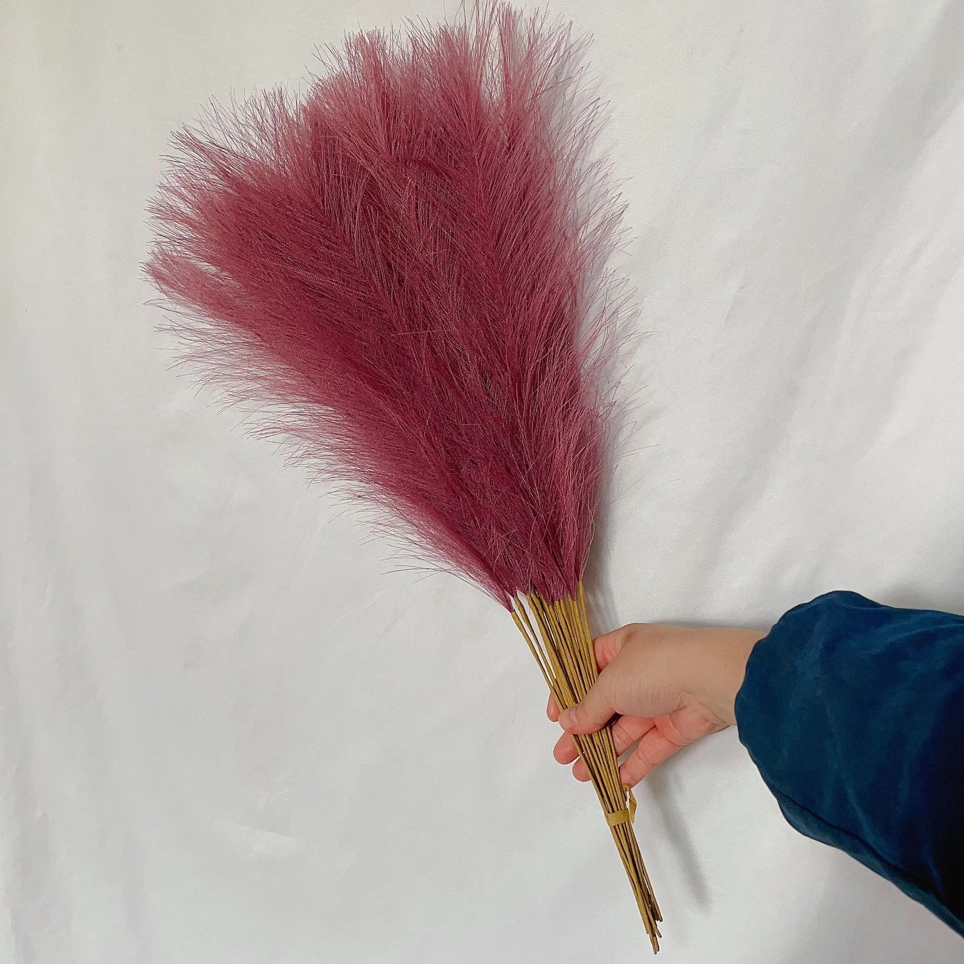 55CM 10PCS Fluffy Pampas Grass Boho Decor Flower Fake Plant Reed Simulated Wedding Party Home Decoration Artificial Flowers