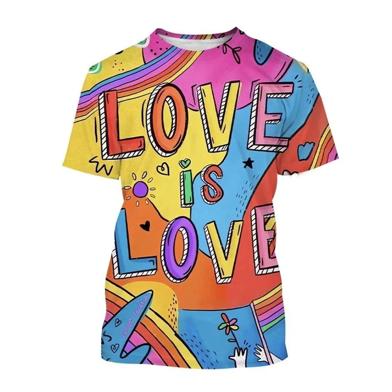 Full Print Happy Pride Day T Shirt For Men Fashion LGBT Graphic Tee Shirts New In Tops & Tees Women Oversized Funny Tshirt Tops