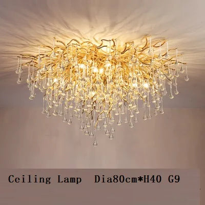Modern Luxury LED Crystal Chandeliers Crystal Hanging LED Pendant Lights for Bedroom Kitchen Dining Living Suspension Lamp