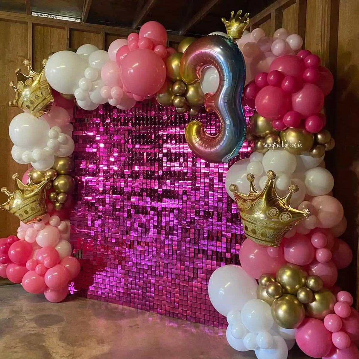 16pcs Champagne Shimmer Wall Backdrop 3D Sequin Panel Backdrop Art Wall Backgroud Cloth Wedding Birthday Party Backdrop Decor