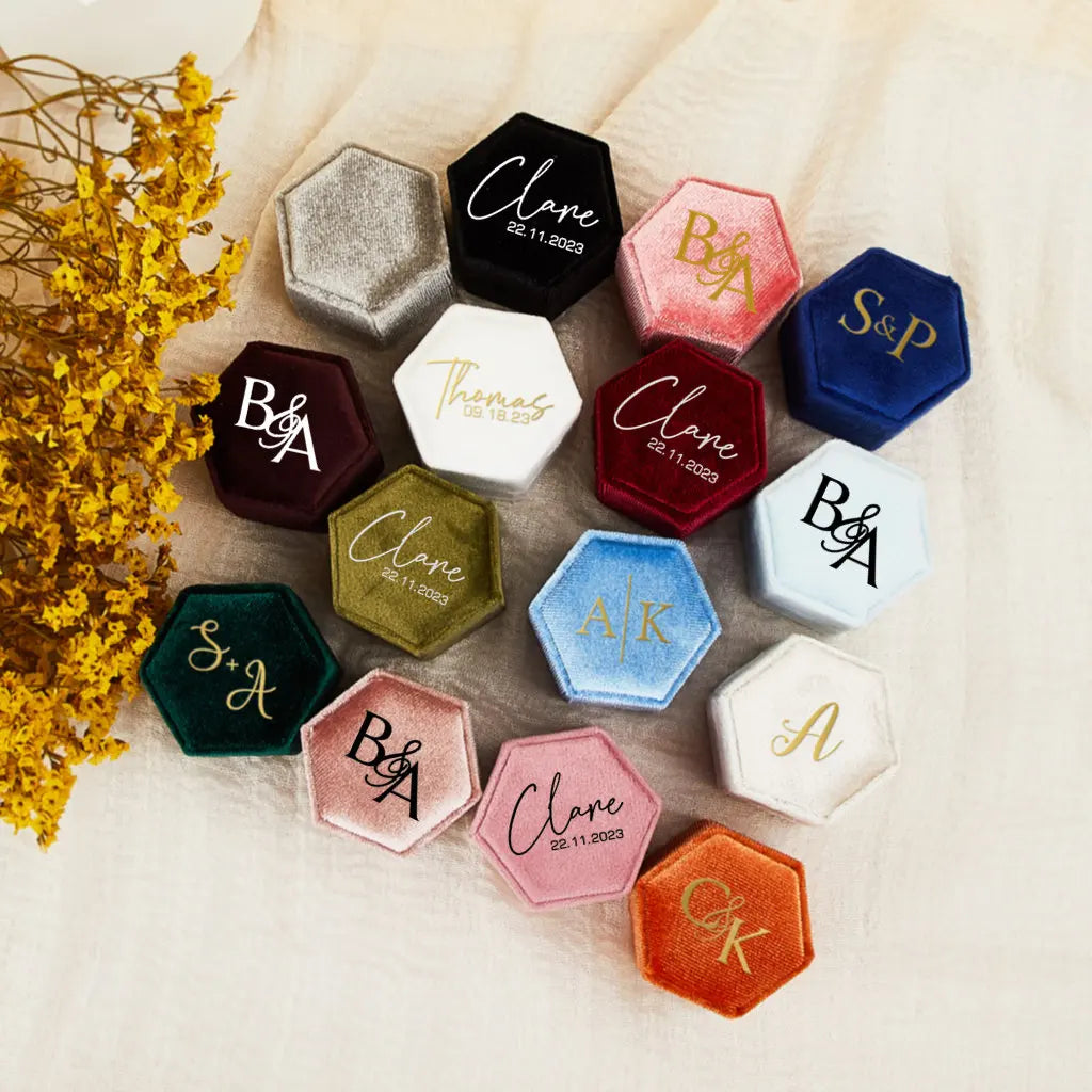 Custom Velvet Wedding Ring Box for Ceremony,Engagement Ring Box,Proposal Ring Box,Christmas Gifts,Wedding Gift,Anniversary Gifts