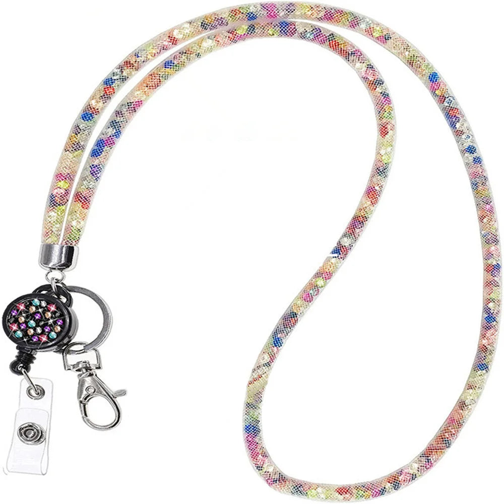 Badges Holder Retractable Lanyard  Id Lanyard Name Tag Card Badge Holder Reels Chain Clips Hanging Rope Keychain Necklace Strap