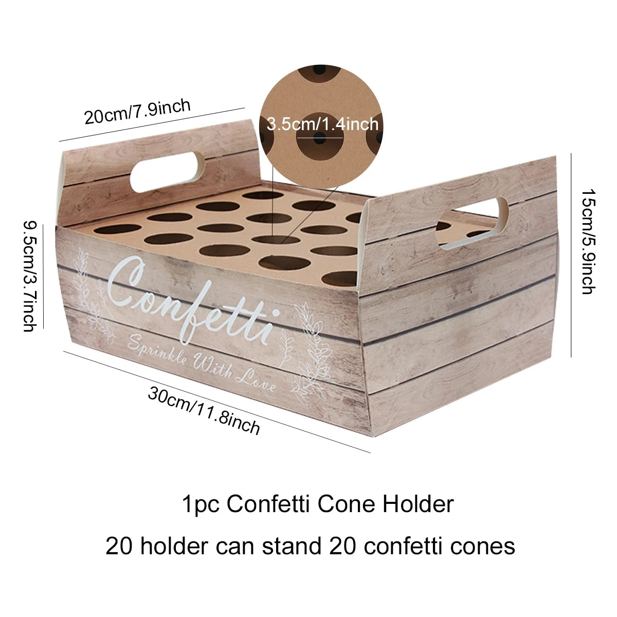 Wedding Confetti Cones Holder Stand Support for Wedding Cones Kraft Paper Wedding Decorations Supplies Confetti Tray Cone