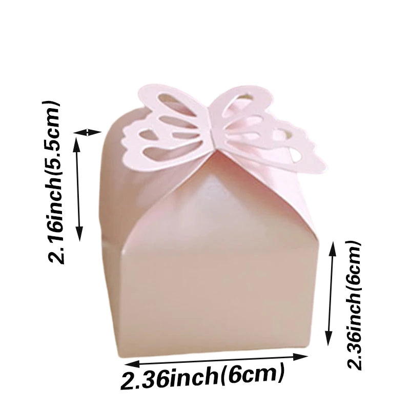 20/30/50PCS Colorful Butterfly Dragees Box Giveaways Favors and Gifts Chocolate Box Packaging Box Wedding Gift Boxes for Guests
