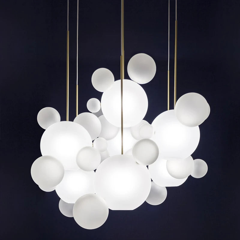 Nordic Decor Led Chandeliers for Living Room Indoor Lighting Bubbles Ball Kitchen Ceiling Chandelier Dining Room Pendant Lamp