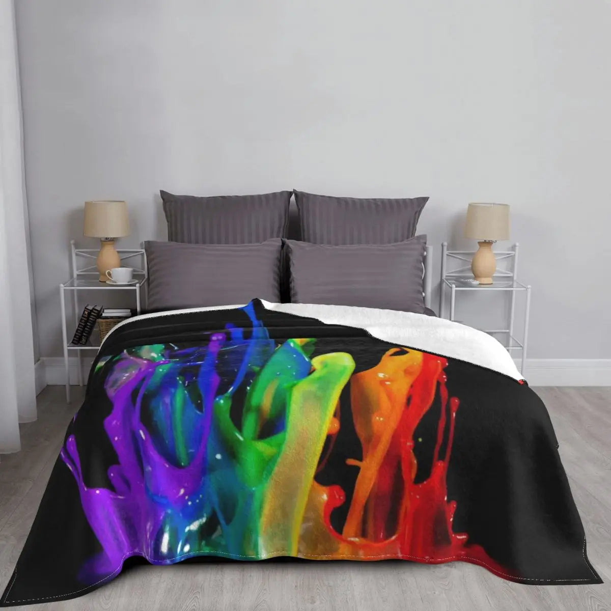 Rainbow Gay Pride Lgbt Blankets Fleece Print Multifunction Soft Throw Blanket for Home Bedroom Plush Thin Quilt