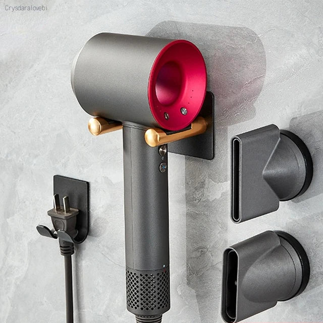 Bathroom Hairdryer Holder Black Gold Storage Rack Wall Mounted  Dryer and Hair Curler Shelf For Dyson Supersonic Hair Dryer Rack