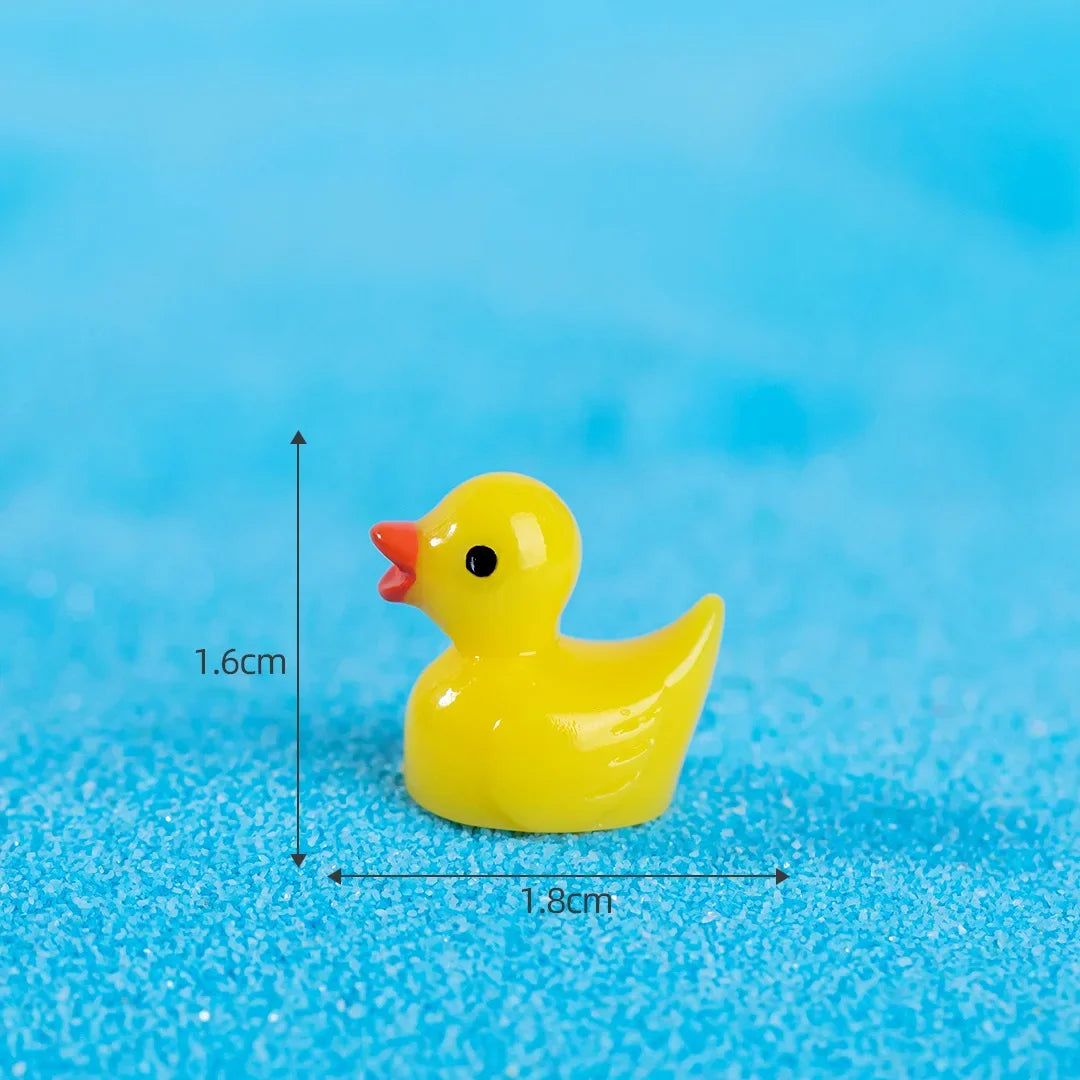 30/50Pc Mini Resin Yellow Duck Miniature Figures Micro Fairy Garden Landscape Doll House Dollhouse Potted Plants Cake Decor