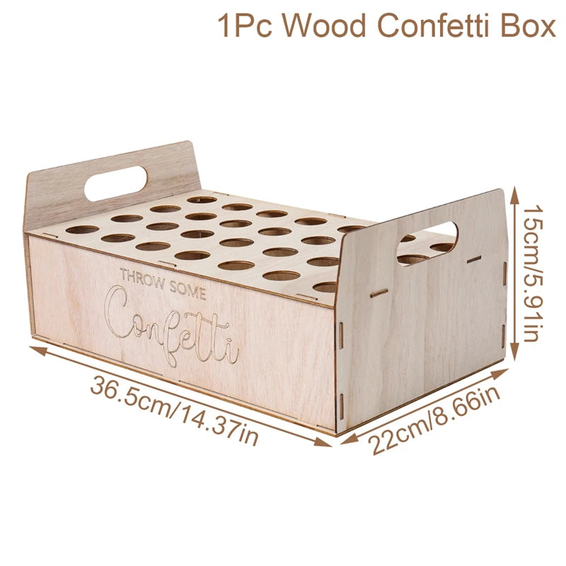 Wooden Wedding Confetti Cone Frame Tray Confetti Cones Stand Box Rustic Wedding Decoration DIY Holder Support Party Favor