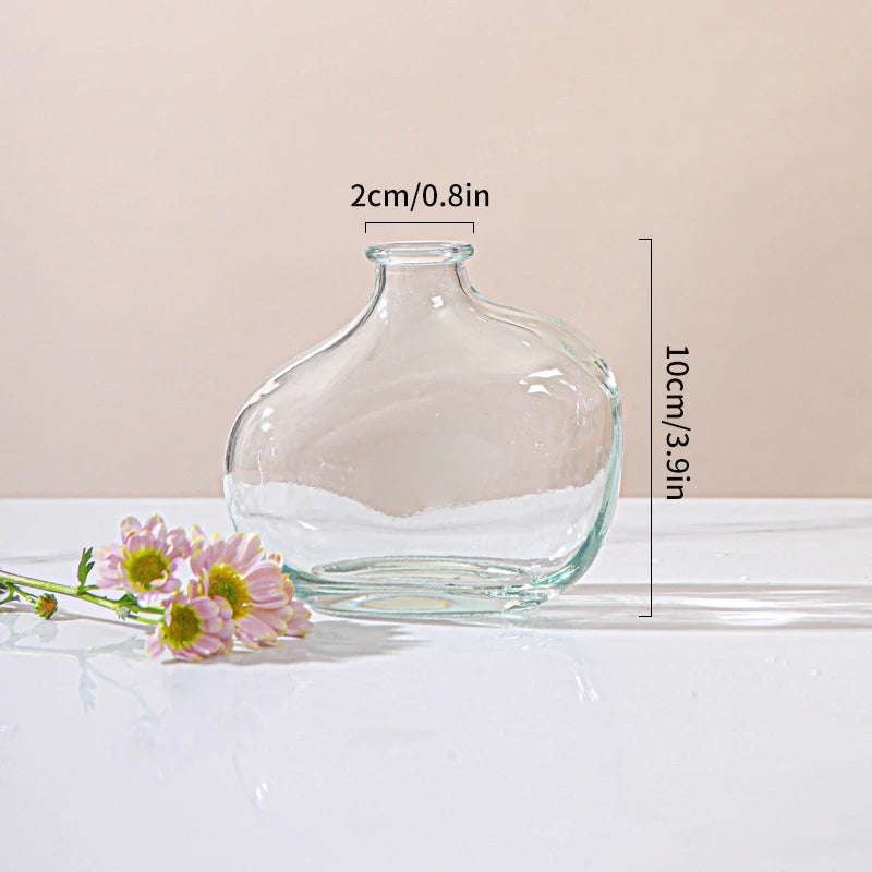 Transparent Glass Vase Retro Class Vase Pot Nordic Flower Bottle Retro Plants Glass Jar Wedding Decoration Home Decor florero