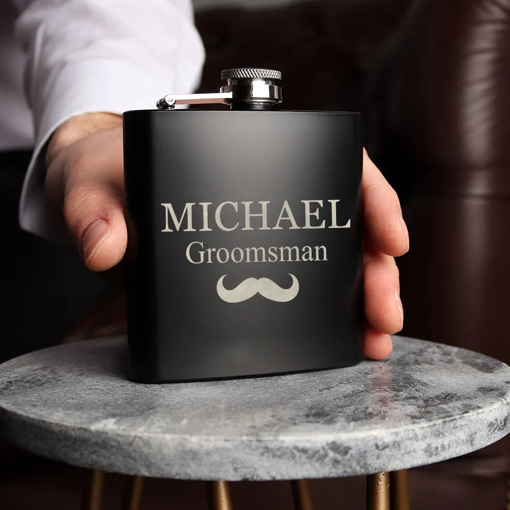 Personalized Groomsmen Flask Groomsman Gifts Wedding Party Present Best Man Proposal Gift for Men Bridal Party Engrave Hip Flask