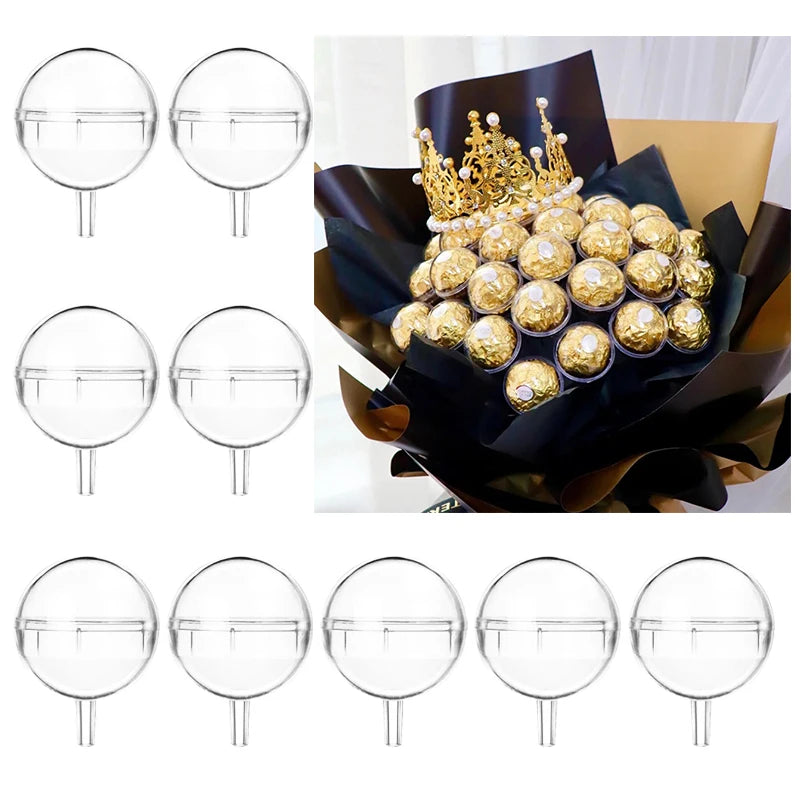 5/10/20pcs Clear Chocolate Wrapper Box DIY Candy Chocolate Bouquet Flower Racks Wedding Birthday Party Decor Valentines Gift Box