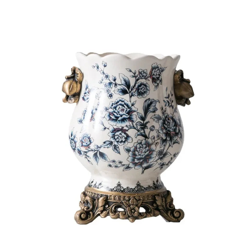 Chinese Ceramic Vase Creative Home Decoration Crafts Flowers Dried Flower Vase Decoration Table Flower Arrangement Decoration