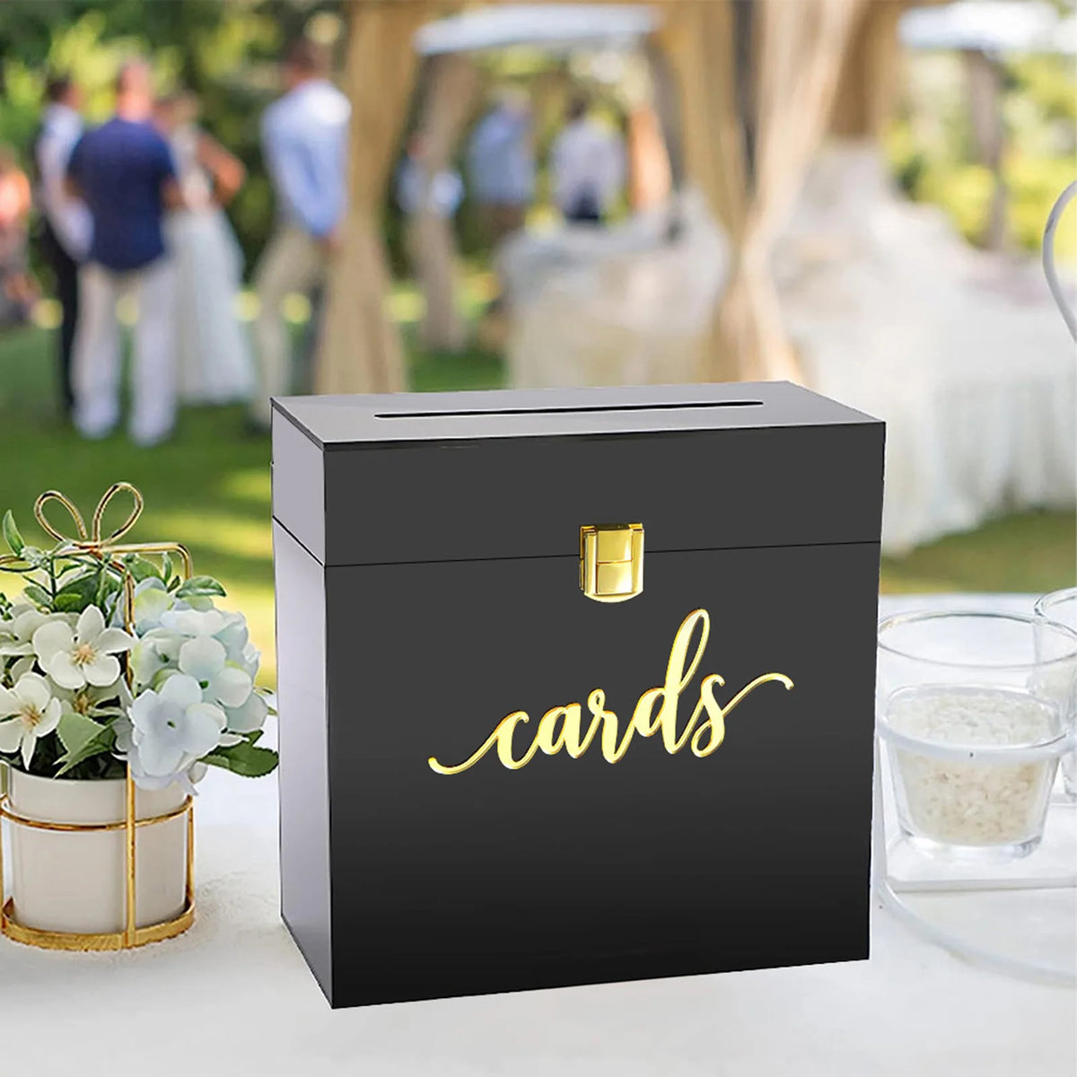 Large Acrylic Card Box DIY Large Envelope Gift Card Box Acrylic Wedding Money Box for Anniversary Shower Birthday Decorations