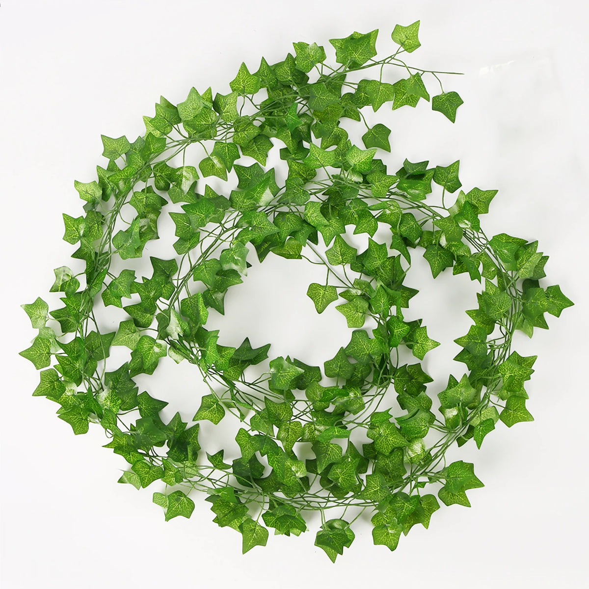 1 piece 2.1M Home Decor Artificial Ivy Leaf Garland Plants Vine Fake Foliage Flowers Creeper Green 80pcs leaf Ivy Wreath