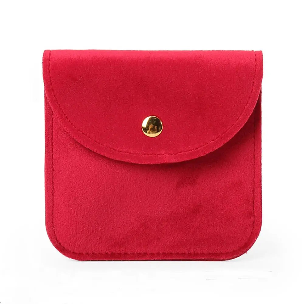 1 Pcs Dust Protect Portable Soft Velvet Gift Jewelry Bag Snap Button Packaging Bag Necklace Earrings Bracelet Ring Storage Pouch