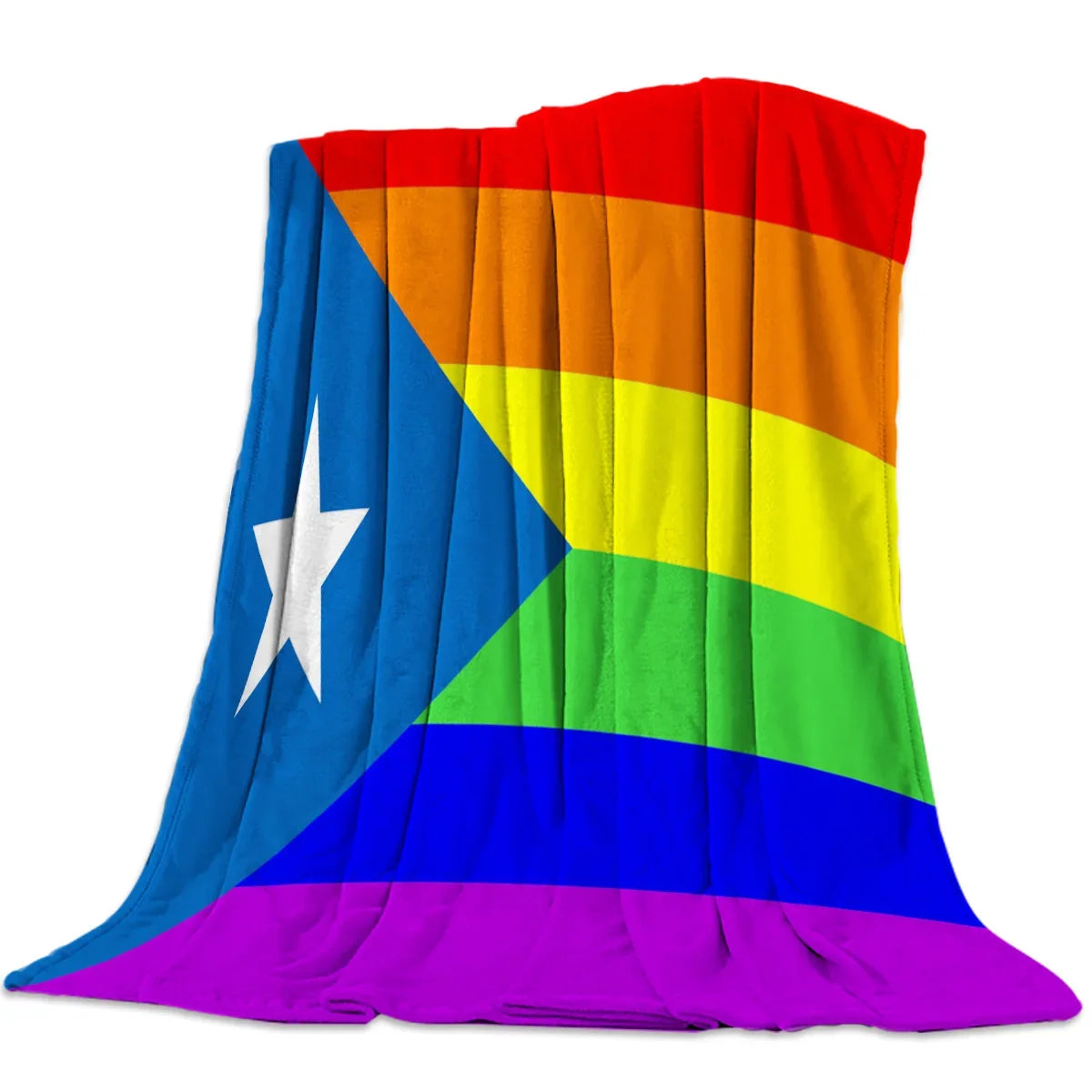 Flannel Blankets Colorful Stripe Lgbt Pride Rainbow Blanket Cushion Warm Throws on Sofa Bed Home Bedspread Travel Fleece Blanket