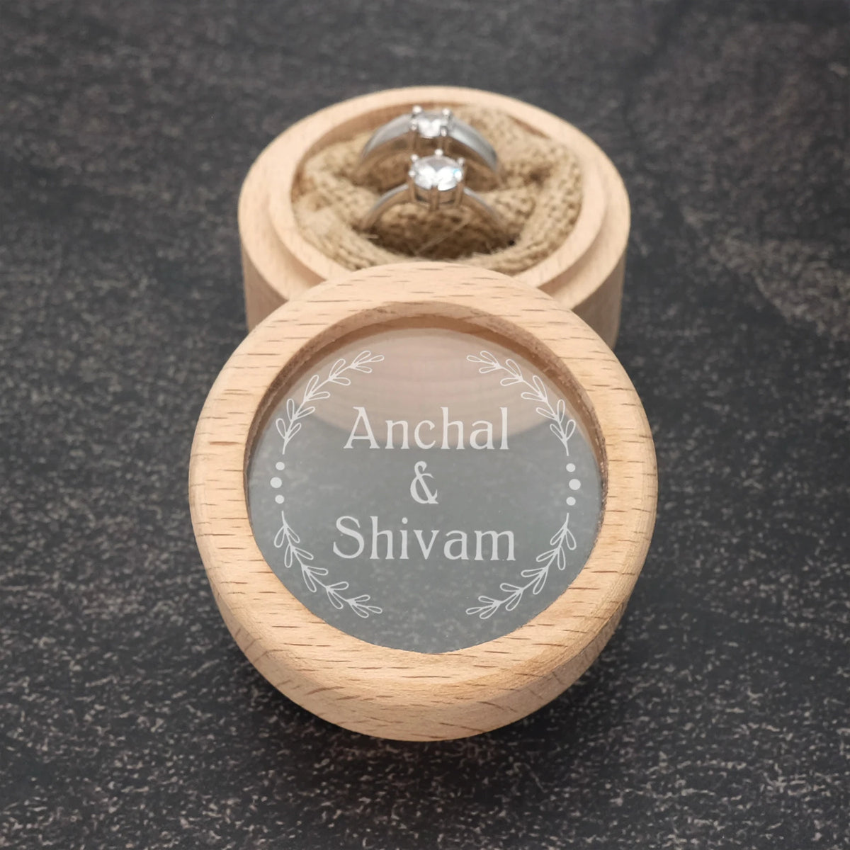 Custom Wedding Rings Box Wood Ring Box Engagement Wedding Ring Pillow Personalized Ring Bearer Proposal Rings Holder