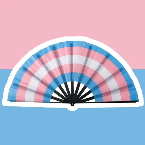 Rainbow Fan LGBT Pride Gay Lesbian  Asexual Transgender Bisexual Pansexual Non-binary Cloth Folding Portable