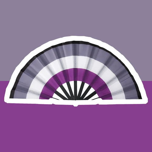 Rainbow Fan LGBT Pride Gay Lesbian  Asexual Transgender Bisexual Pansexual Non-binary Cloth Folding Portable