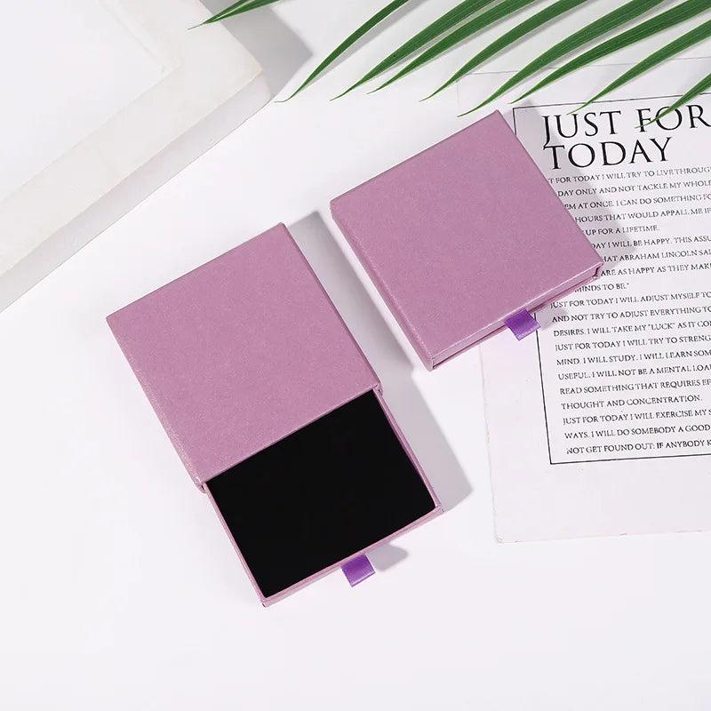 5/10 pcs 8/10x1.7cm Thin Kraft Paper Drawer Jewelry Packaging Box Greeting Card Necklace Bracelet Gift Package Case Boxes