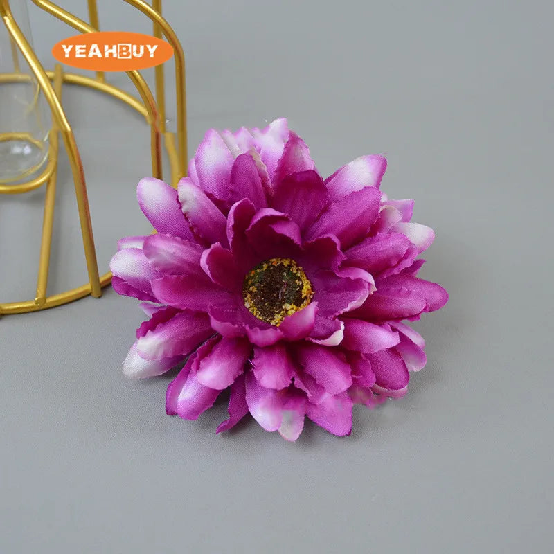 50Pcs 8.5CM Artificial Silk Flowers chrysanthemum for Home Wedding Bouquet Decoration Diy Wreath Accessories Festival Supplies