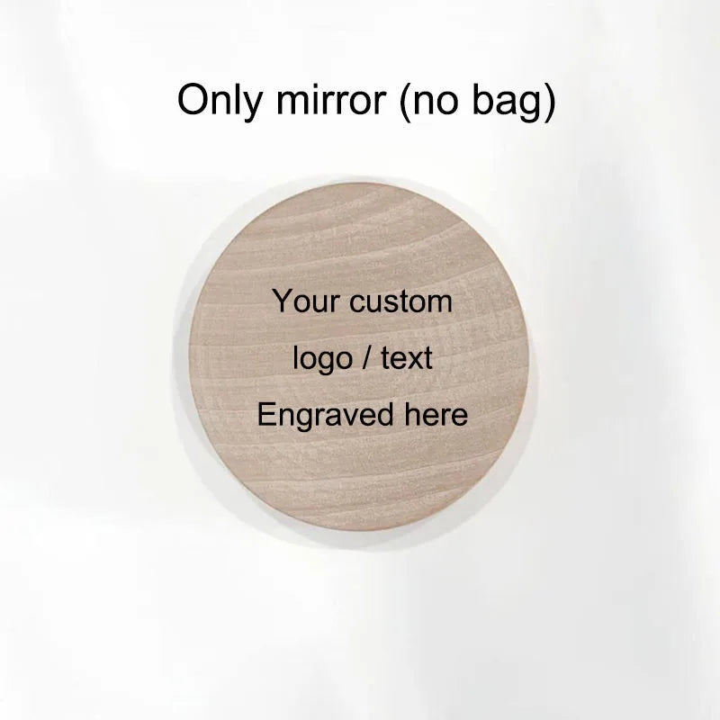 1-40pcs Personalised Wooden Mirror Engraved Portable Round Compact Pocket Mirror Bridesmaid Wedding Favors Custom Baptism Gift