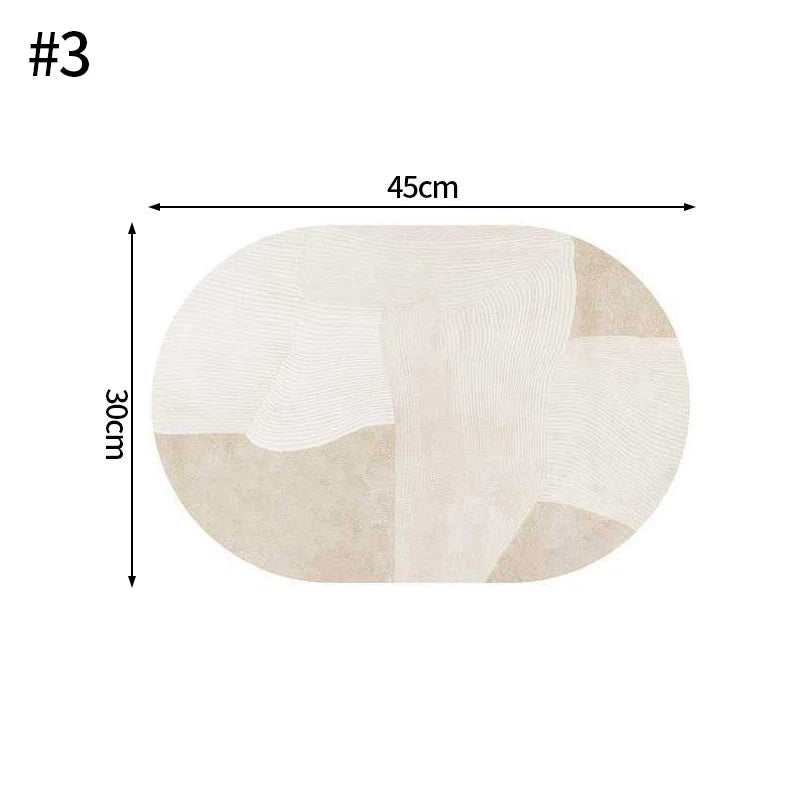 Kitchen Oval Shape Placemats Pu Leather Dining Insulation Mat Non-slip Tableware Mug Coaster Kitchen  Nordic Home Decor