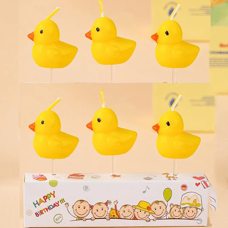 3pcs/set Yellow Duck Candles Birthday Candles Creative Cute Birthday Decoration Candles Children's Day Decorations