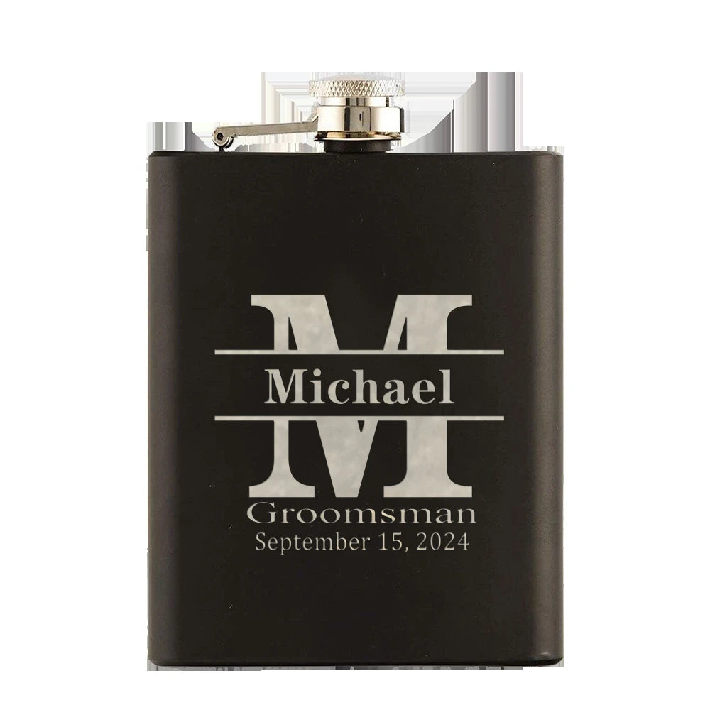 Personalized Groomsmen Flask Groomsman Gifts Wedding Party Present Best Man Proposal Gift for Men Bridal Party Engrave Hip Flask