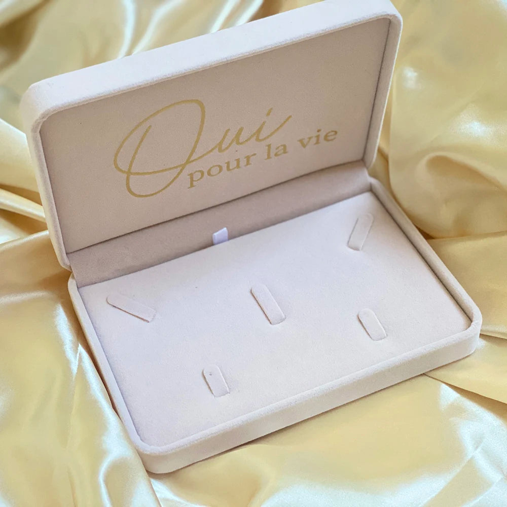 Personalise Flannel Jewelry Box Cutom Wedding Ring Box Necklace Ring Earring Bracelet Gift Boxs Wedding Jewelry Box For Bride