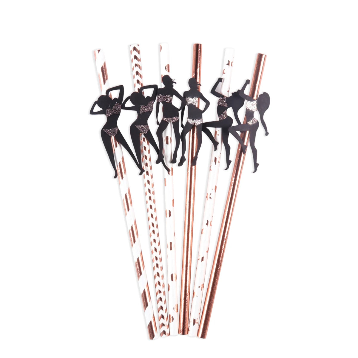 6/12pcs Bachelorette Party Paper Straws Dancing Men woman Straw Wedding Bridal Shower Decor Hen Night Adult Party Drinking favor