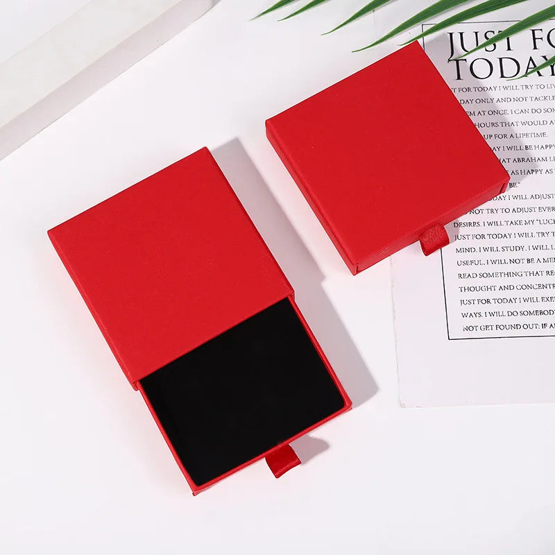 5/10 pcs 8/10x1.7cm Thin Kraft Paper Drawer Jewelry Packaging Box Greeting Card Necklace Bracelet Gift Package Case Boxes