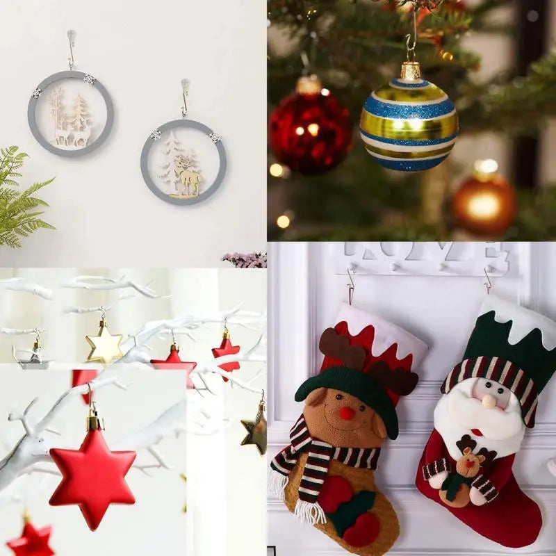 50/100pc Mini Metal S Shape Christmas Hook DIY Christmas Tree Decoration Stainless Steel Hook For Christmas Home Party Supplies