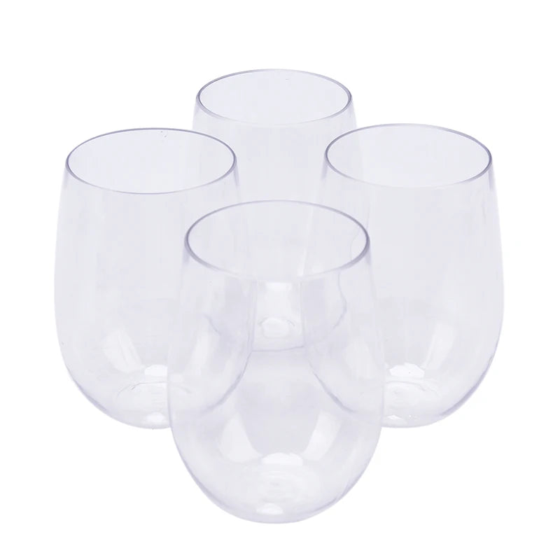 463ml Unbreakable Wine Glasses Shatterproof Plastic Glass Safe Reusable Transparent Fruit Juice Beer Cup Party Supplies