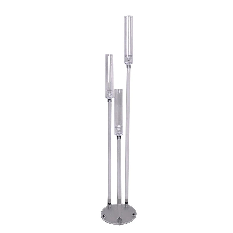 New style tall Clear acrylic Candle Holders wedding centerpiece crystal 5 arms candelabra for party and mariage decoration