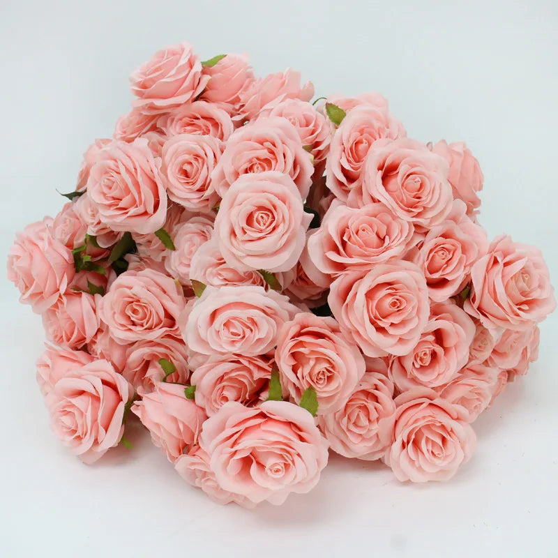 9 Heads 1 Bunch Camellia Rose Artificial Flower Holding Bouquets Party Wedding Scene Display Room Home Decor Fake Floral Gifts