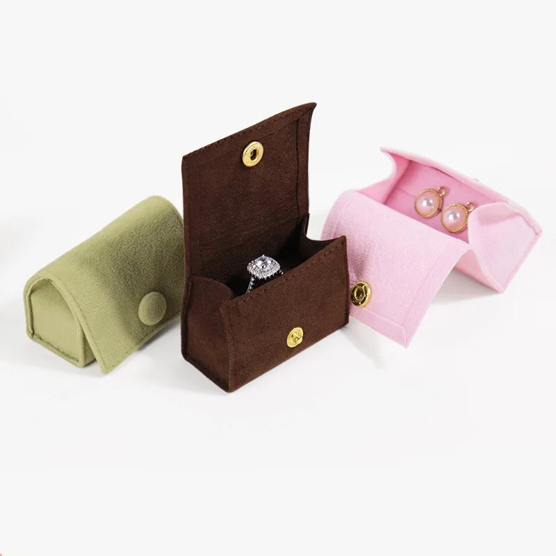 1Pc Jewelry Velvet Bag for Travel Ring Earrings Storage Pouch Mini Portable Button Gift Bag Flannel Jewelry Packaging Box Joyero