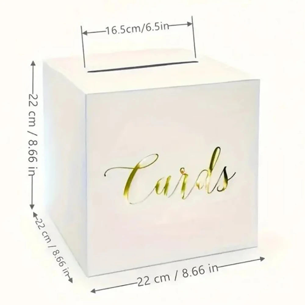 1Set White Wedding Card Boxes Voting Game Box Wedding Birthday Party Supplies Anniversaries Baby Showers Decoration Accessories